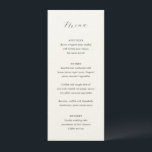 Menu Mariage traditionnel élégant<br><div class="desc">Menu mariage de style classique avec un design simple avec votre monogramme et le titre dans une calligraphie élégante.</div>