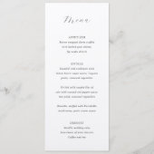 Menu Mariage traditionnel gris élégant (Devant)
