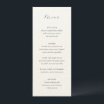 Menu Mariage traditionnel gris élégant<br><div class="desc">Menu mariage de style classique avec un design simple avec votre monogramme et le titre dans une calligraphie élégante.</div>