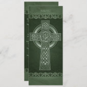 Menu Mariage traditionnel irlandais de croix celtique (Devant / Derrière)