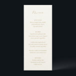 Menu Mariage traditionnel ivoire et or élégant<br><div class="desc">Menu mariage de style classique avec un design simple avec votre monogramme et le titre dans une calligraphie élégante.</div>