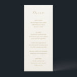 Menu Mariage traditionnel ivoire et or élégant<br><div class="desc">Menu mariage de style classique avec un design simple avec votre monogramme et le titre dans une calligraphie élégante.</div>