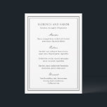 Menu Mariage traditionnel noir et blanc intemporel<br><div class="desc">Menu de mariage élégant au design simple et classique.</div>