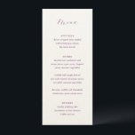 Menu Mariage traditionnel violet élégant<br><div class="desc">Menu mariage de style classique avec un design simple avec votre monogramme et le titre dans une calligraphie élégante.</div>