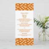 Menu Mariage triangles géométriques orange (Debout devant)