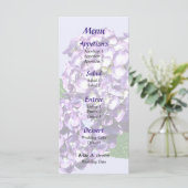 Menu Mariage Trois Clusters d'Hydrangée Violet (Debout devant)