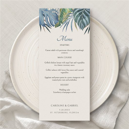 Menu Mariage Tropical Beach Palm