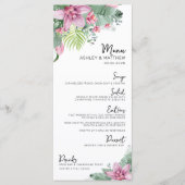 Menu Mariage Tropical Floral Aquarelle (Devant)