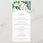 Menu Mariage Tropical Foliage Vert et Bronze (Devant)