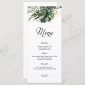 Menu Mariage Tropical Gold and Greenery (Devant / Derrière)