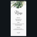 Menu Mariage Tropical Gold and Greenery<br><div class="desc">Cet élégant menu Mariage Tropical Gold and Greenery est le moyen idéal pour ajouter une touche de romantisme à votre journée spéciale. Doté d'un magnifique design Tropical Gold and Greenery, ce menu s'ajoutera à tout thème mariage. Chaque menu est soigneusement conçu pour présenter vos plats de façon élégante et sophistiquée....</div>