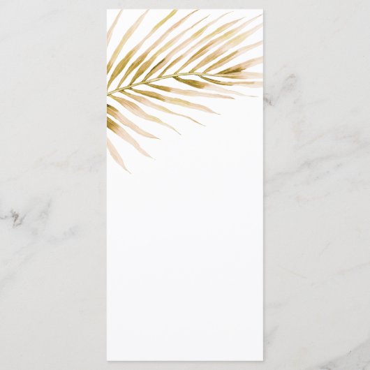 Menu Mariage Tropical Gold Palm (Dos)