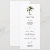 Menu Mariage Tropical Minimal sur la Plage avec un Palm (Devant / Derrière)