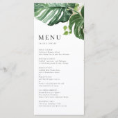 Menu Mariage Tropical Monstera à la Peinture à l'Eau (Devant)