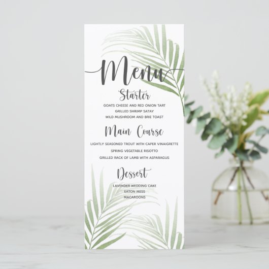 Menu Mariage Tropical Palm (Debout devant)