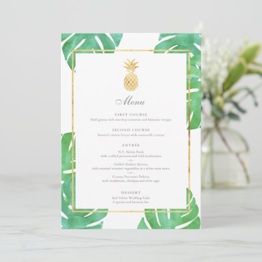Menu Mariage Tropical Pineapple Gold (Debout devant)