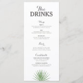 Menu Mariage Tropical Plat Minimalist Green Fern (Dos)