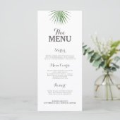 Menu Mariage Tropical Plat Minimalist Green Fern (Debout devant)