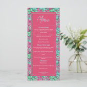 Menu Mariage tropical rose et vert (Debout devant)