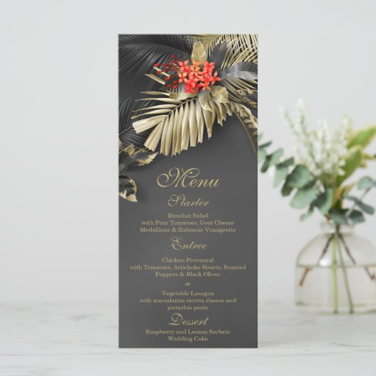 Menu Mariage Tropical Rouge Jasmine Dark (Debout devant)