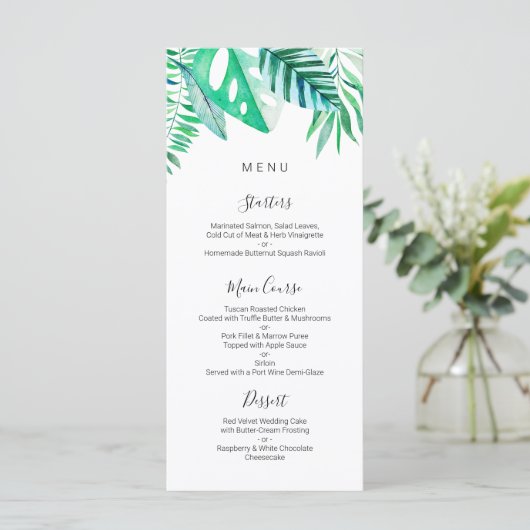 Menu mariage tropical, tropical (Debout devant)