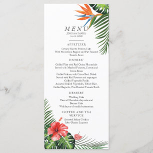 Menu Mariage Tropical Vibrant