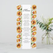 Menu mariage tulipe orange de ressort d'aquarelle (Debout devant)