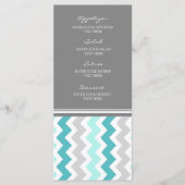 Menu mariage Turquoise Grey Chevron (Devant)