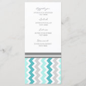 Menu mariage Turquoise Grey Chevron (Devant)