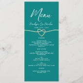 Menu Mariage Turquoise minimal (Devant)