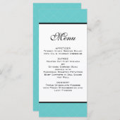 Menu Mariage Turquoise Tiffany (Devant / Derrière)