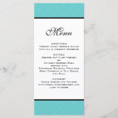 Menu Mariage Turquoise Tiffany (Devant)
