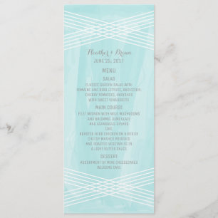 Menu Mariage Turquoise Watercolor Deco