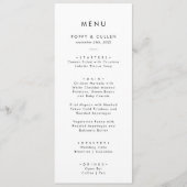 Menu Mariage Typographie Chic (Devant)