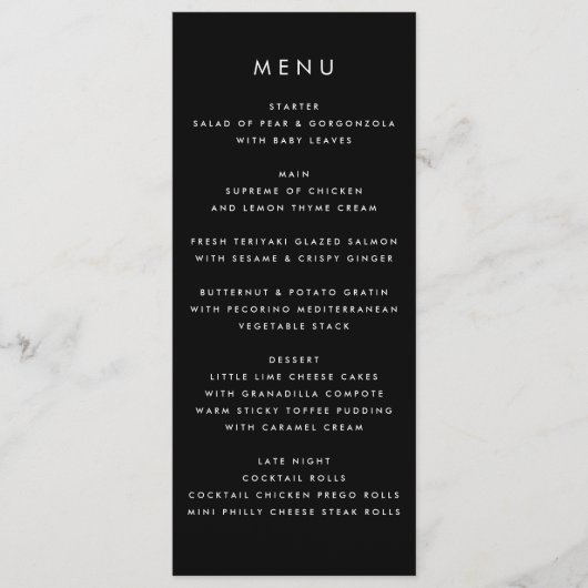 Menu Mariage Ultra Modern Simple Big Bold Names (Devant)