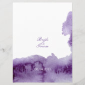 Menu Mariage Ultra Violet Elegant (Dos)