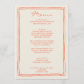 Menu Mariage unique original peint à la main (Devant)