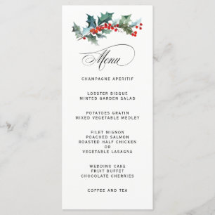 Menu Mariage Vacances Verdure Aquarelle