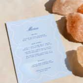 Menu Mariage Vague Bleu sur la Côte