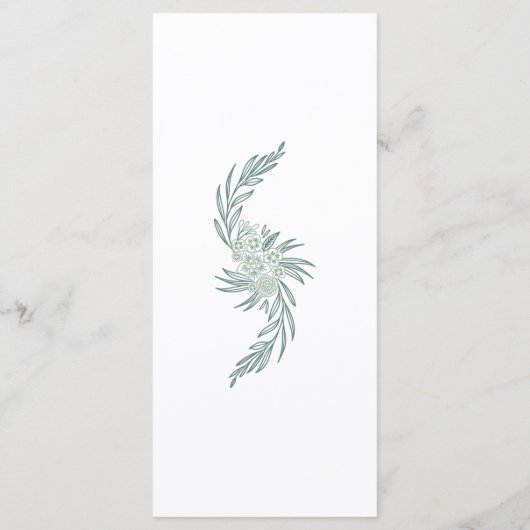 Menu Mariage végétal végétal vert (Dos)