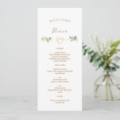 Menu Mariage verdoyant avec nom d'hôte (Debout devant)