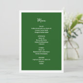 Menu Mariage vert (Debout devant)