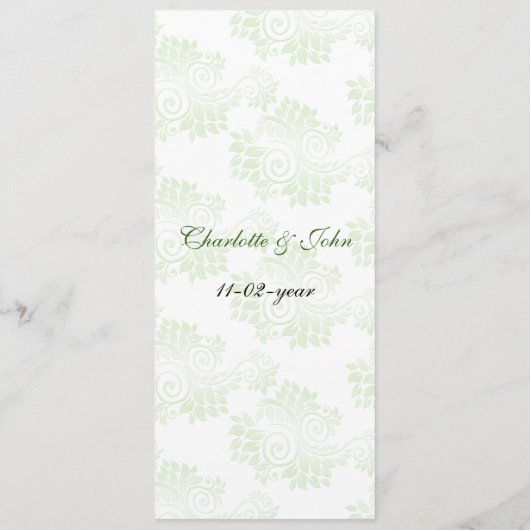 menu mariage vert (Dos)