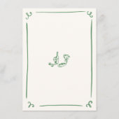 Menu Mariage vert à main blanche (Dos)