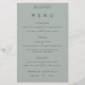Menu Mariage vert à soie simple budget (Devant)
