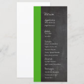 Menu Mariage vert Chalkboard (Devant / Derrière)
