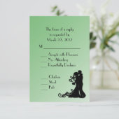 Menu Mariage vert classique Choix RSVP (Debout devant)
