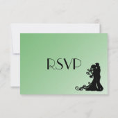Menu Mariage vert classique Choix RSVP (Dos)