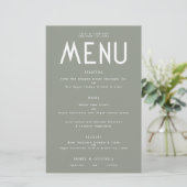 Menu Mariage vert de la zone de texte simple Budge (Debout devant)