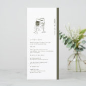 Menu Mariage vert élégant en bois d'olive (Debout devant)